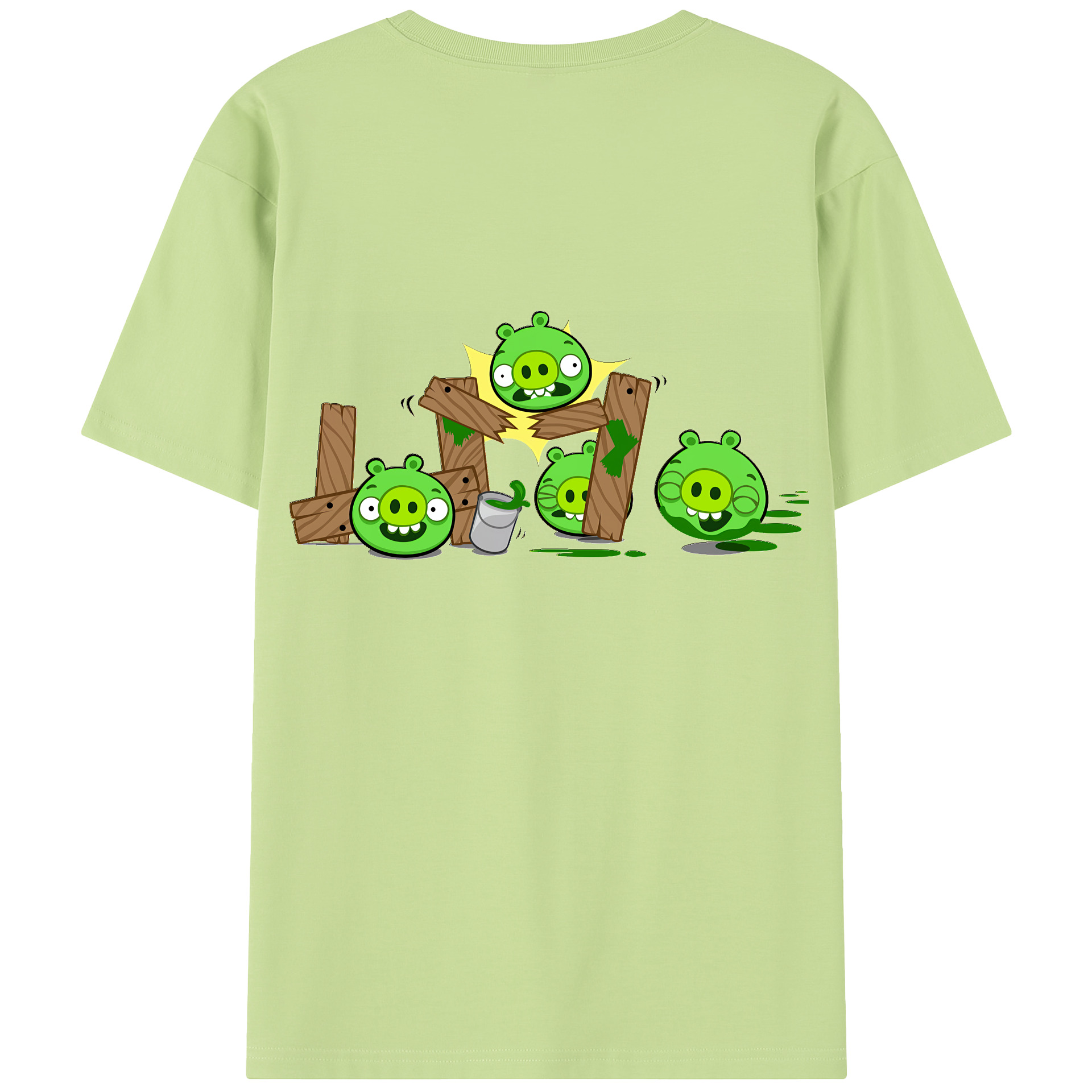 （画像用） Angry Birds アングリーバード 綿100％半袖Tシャツ（背面プリント）
